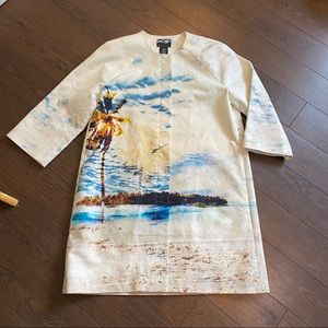 NWOT lord & Taylor gorgeous watercolour scenic 3/4 sleeve jacket
